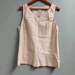 Kleen Womens 100% Linen Tank Size XL Lagenlook Boho Minimalist Casual Coastal